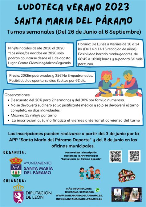 Santa María del Páramo presenta su programa de ludotecas y Campus