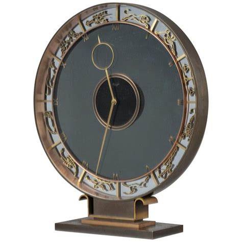 Art Deco Kienzly Zodiac Mantel Mystery Clock Circa 1935 Heinrich