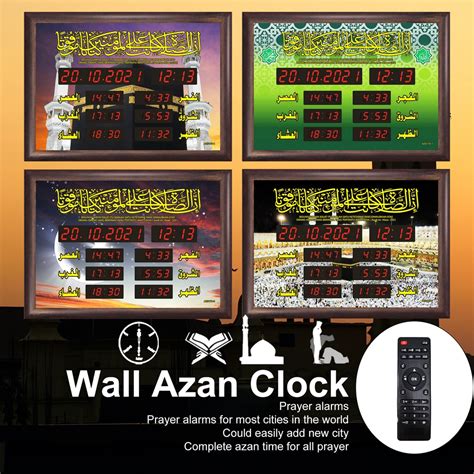 Jam Azan Digital Muslim Wall Table Digital Azan Clock Jam Dinding