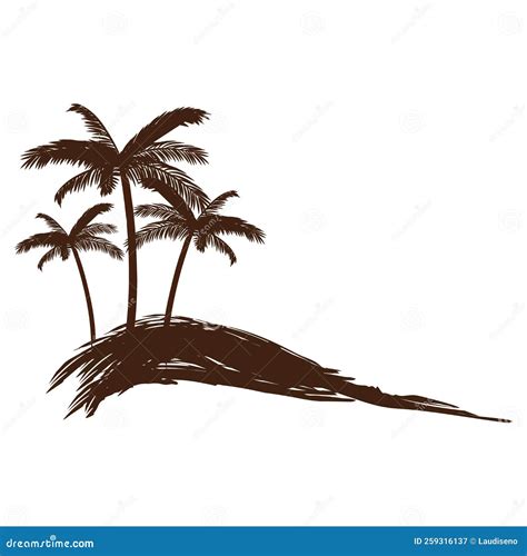 Isolated Silhouette Of A Palm Tree Vector Stock Vector Illustration