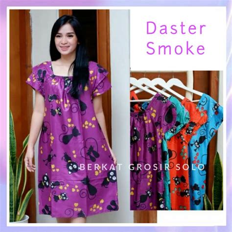 Jual Daster Wanita Bali Seksi Smoke Kerut Pendek Lengan Susun Bahan