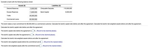 Solved Consider A Bank With The Following Balance Sheet