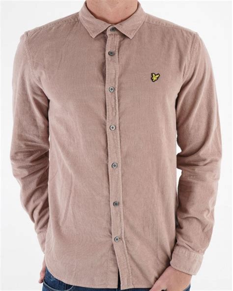 Lyle Scott Needle Cord Shirt Mauve Dusk S Casual Classics