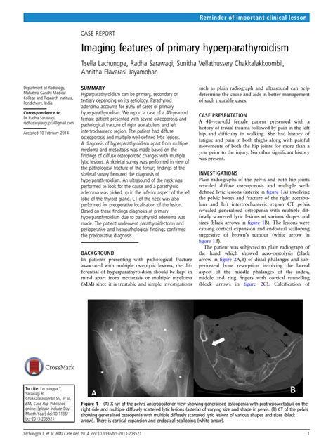 Pdf Imaging Features Of Primary Hyperparathyroidism