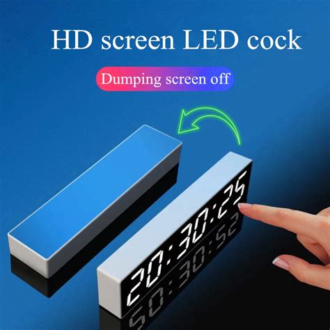 Современный декор зеркальные электрические светодиодный цифровые часы ...