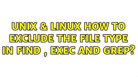 Unix Linux How To Exclude The File Type In Find Exec And Grep