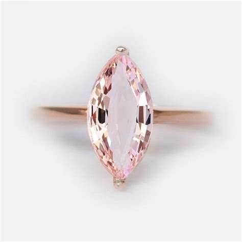 Marquise Cut Morganite Engagement Ring Morganite Diamond Etsy