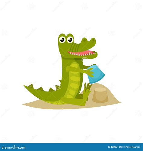 Crocodile Beach Vector Illustration | CartoonDealer.com #53317624