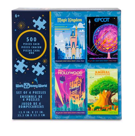 Disney Parks Walt Disney World Icons Poster Set of 4 Puzzle New with ...