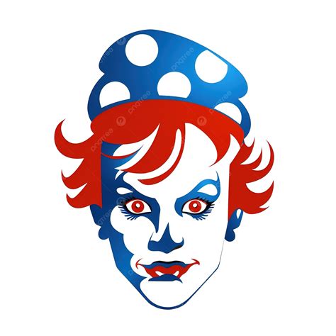 Cara De Payaso Pelo Rojo Con Contorno De Sombrero Azul Png Dibujos Payaso Cara Víspera De