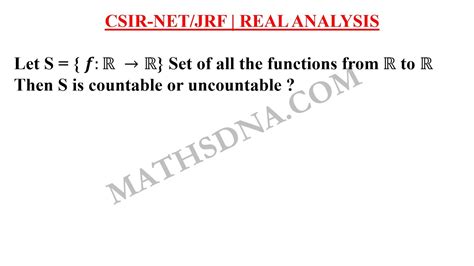 Csir Net Jrf Real Analysis Countable Uncountable Youtube