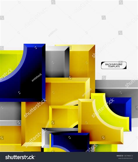 3d Futuristic Shapes Vector Abstract Background Stock Vector (Royalty