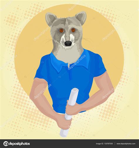 Wolf anthropomorphic | Anthropomorphic design with Wolf. — Stock Vector ...