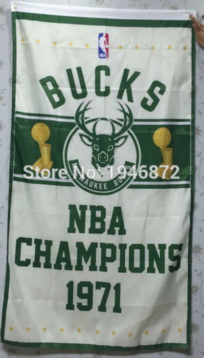 Milwaukee Bucks Champions Flag 3ft X 5ft Polyester 90x150cm 2 Metal