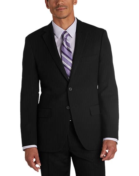 Joseph Abboud White Label Charcoal Stripe Slim Fit Suit Outlet Slim