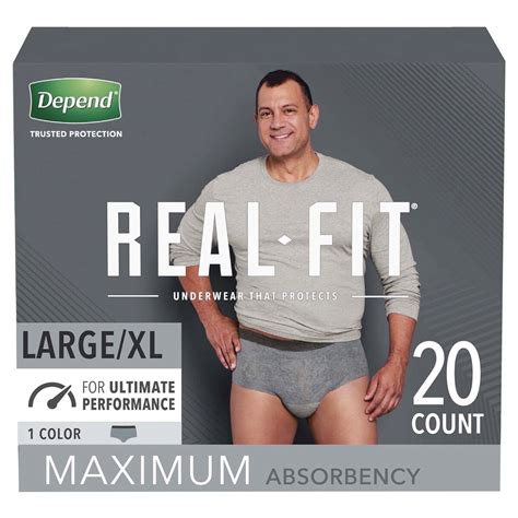 Depend Real Fit Incontinence Underwear for Men, Maximum Absorbency ...