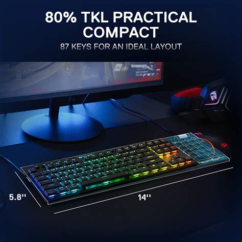 Redragon K621 Horus TKL Tenkeyless Wireless Mechanical Keyboard ...