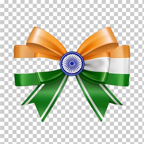 Indian Flag Bow Transparent Background Premium Ai Generated Psd