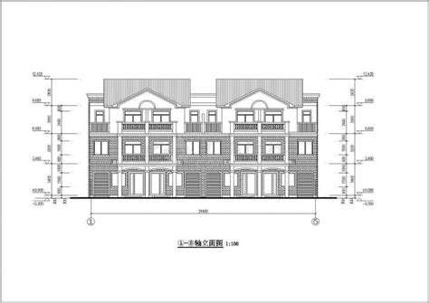 某地三层坡屋顶联排别墅建筑设计方案图联排别墅土木在线