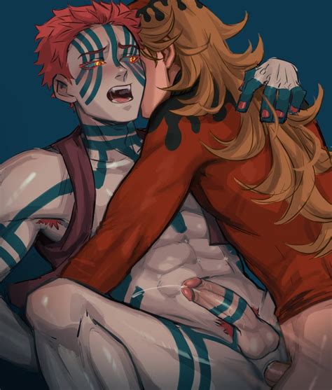 Rule 34 2boys Abs Akaza Kimetsu No Yaiba Anal Anal Sex Blue Sclera Blush Body Markings