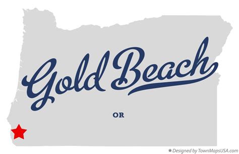 Map of Gold Beach, OR, Oregon