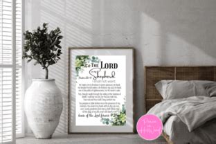 Scripture Wall Art Psalm 23 1 6 Graphic By Pmjkush Creative Fabrica