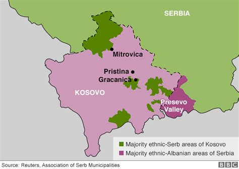 One proposed land-swap map between Kosovo & Serbia. : r/europe