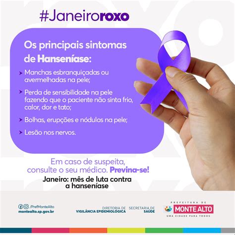 Janeiro Roxo Mês De Combate E Prevenção à Hanseníase Prefeitura