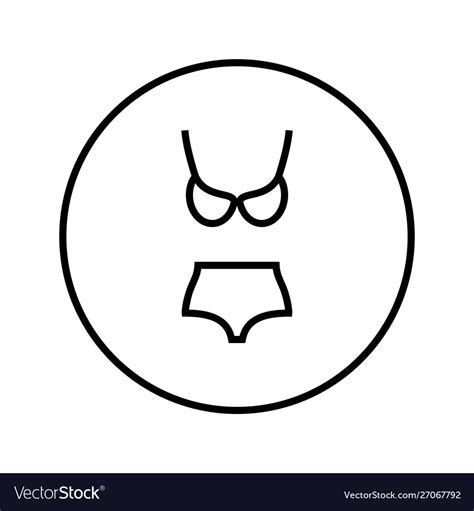Women Underwear Lingerie Icon Editable Thin Vector Image