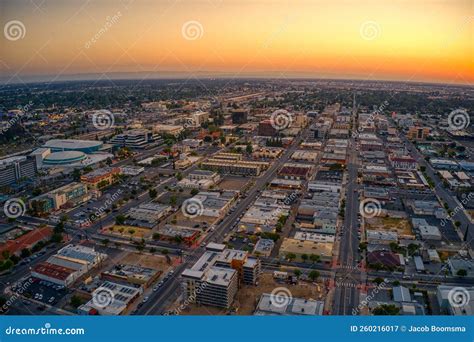 Aerial View of Downtown Bakersfield, California Skyline Stock Image ...