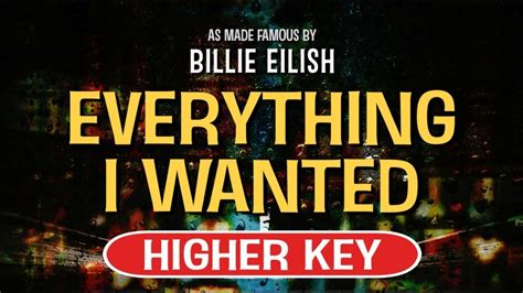 Everything I Wanted Karaoke Higher Key Billie Eilish Youtube