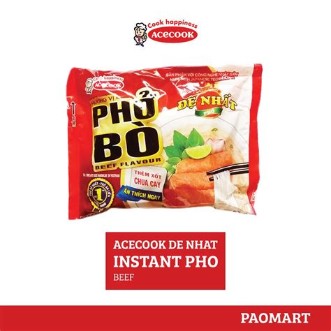 Acecook De Nhat Instant Pho Rice Noodle Soup Beef Chicken Seafood