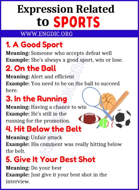 Learn 20 Expressions Related To Sports Engdic