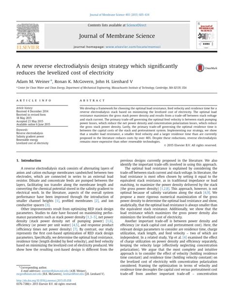 A New Reverse Electrodialysis Design Strategy Which Significantly ...