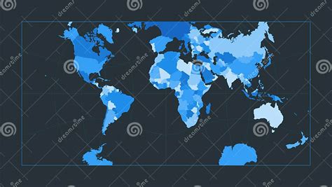 World Map Guyou Hemisphere In A Square Stock Vector Illustration Of