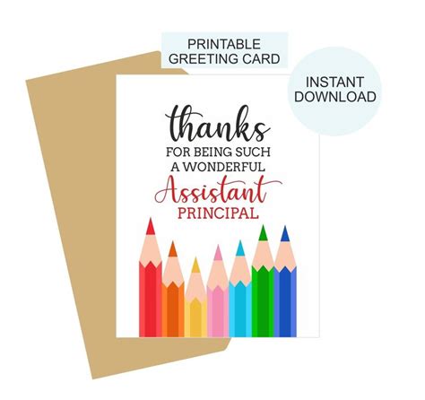 Assistant Principal Card Printable Assistant Principal T Assistant Principal Appreciation