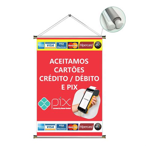 Banner Aceitamos Cartões Tamanho 65x100cm Mod022 Elo7