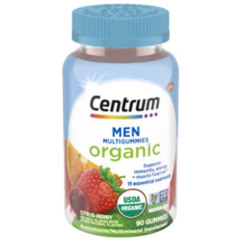 Centrum Men's Organic Multigummies, Men's Multivitamin Gummies, Organic Multivitamin for Men ...