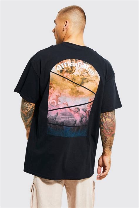 Mens Oversized Renaissance Graphic T Shirt Boohoo Uk