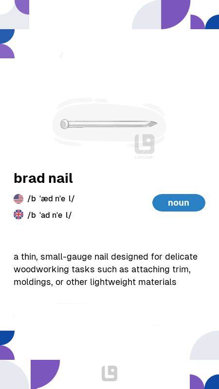 Definition & Meaning of "Brad nail" | Picture Dictionary