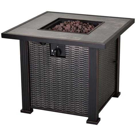 Outsunny 30 In W X 246 In H X 30 In L Square Steel Propane Fire Pit Table With Beautiful