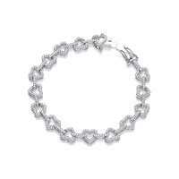 Silver And Cubic Zirconia Hearts Bracelet Cavendish French