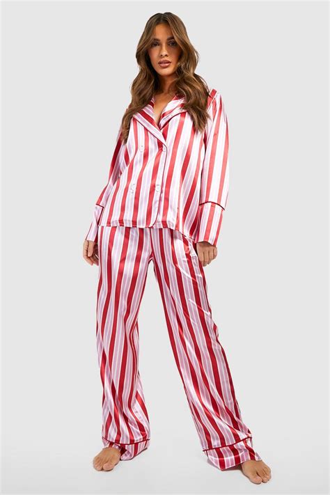 Oversized Stripe Pj Trouser Set Boohoo Uk