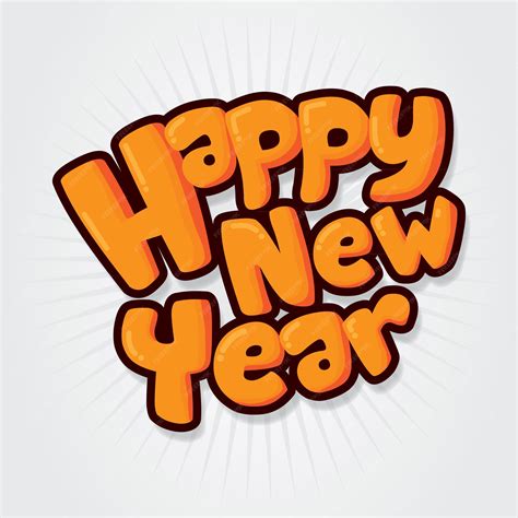 Premium Vector Happy New Year Funny Text Design