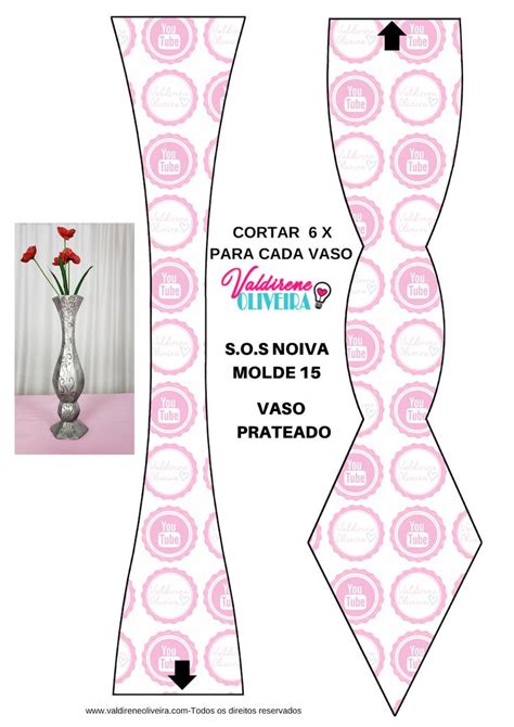 Molde Vaso Prata Para Casamento Valdirene Oliveira Vasos