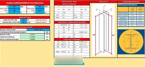 Planilha Dimensionamento Pilar Met Lico Comvideo Tutorial