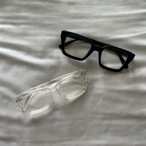 Oversized black & clear glasses Lightly worn - Depop