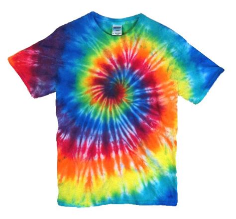 Tie Dye T Shirt Classic Rainbow Spiral 100 Cotton Mens