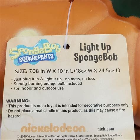 Nickelodeon Light Up Spongebob Squarepants Jack o Lantern Blow Mold