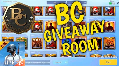 Pubg Mobile Lite Live Room Free Bc Giveaway Pubg Lite Custom Room